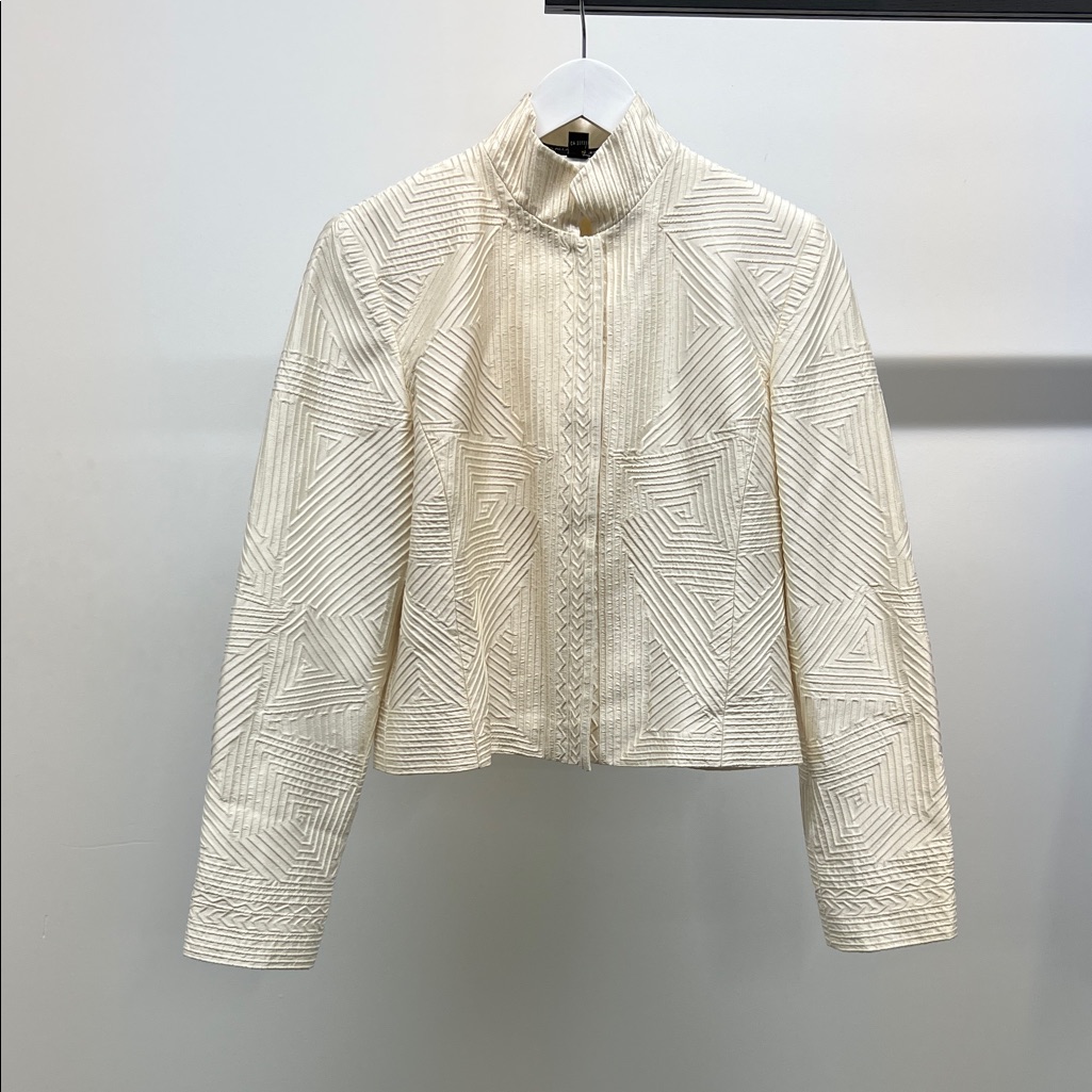 Chic Cream Textured Jacket